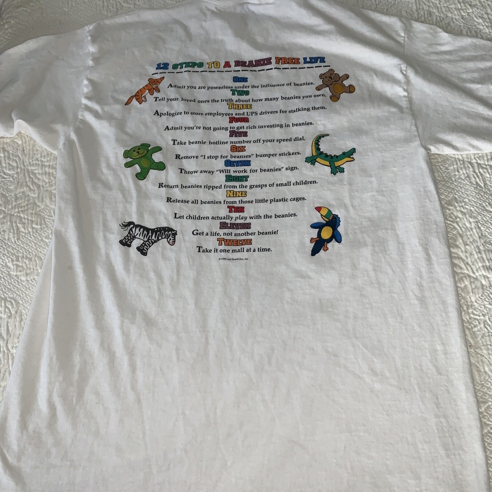 Vintage Ty Beanie Ford Clinic Baby Collectors Tee T-shirt L 1998 Excellent 90's - Picture 7 of 9